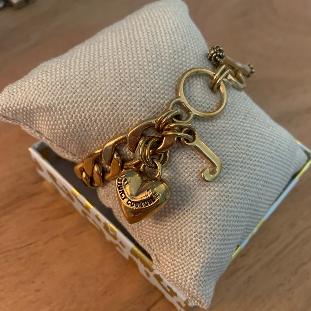 Juicy Couture puffy heart charm bracelet